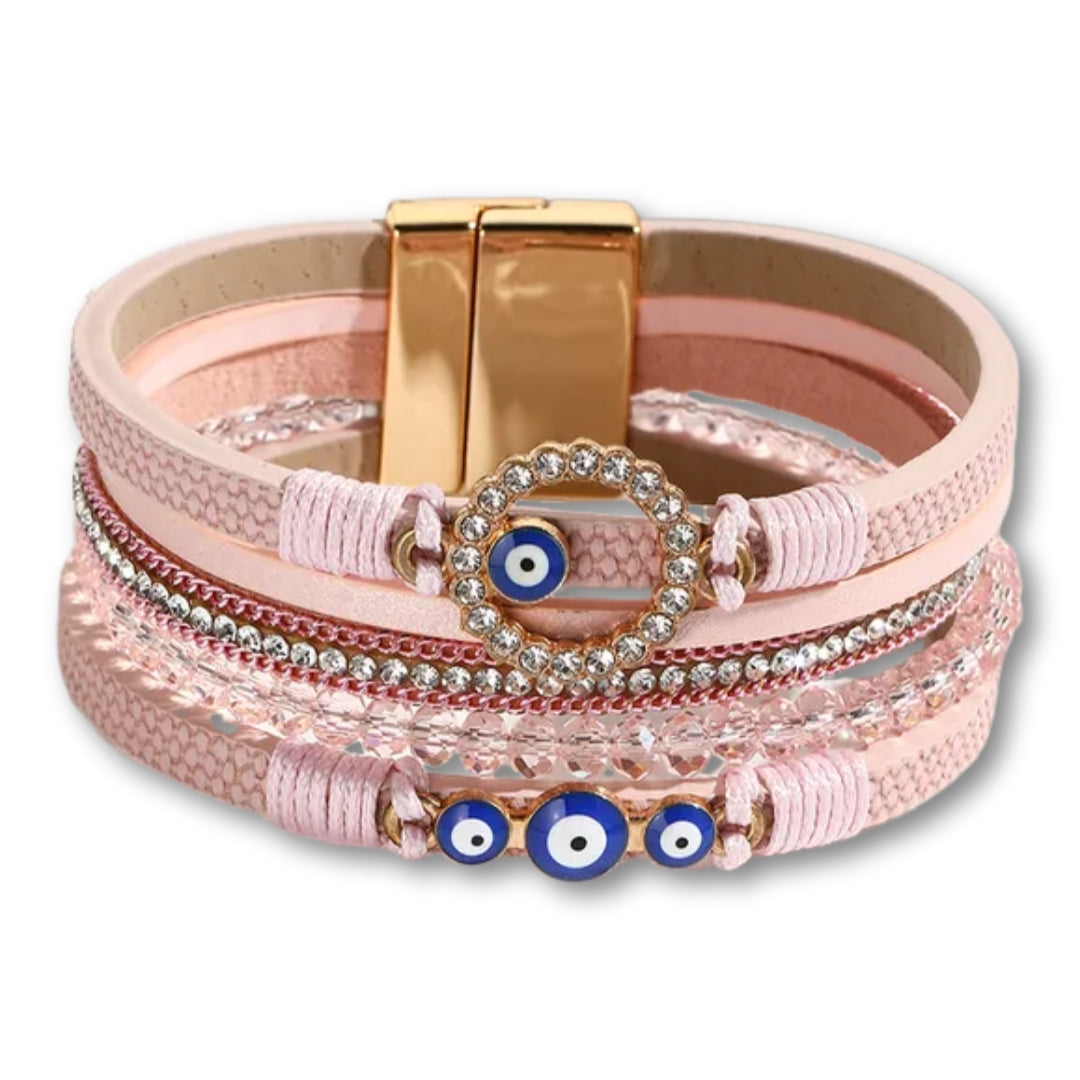 bracelet œil grec femme Rose
