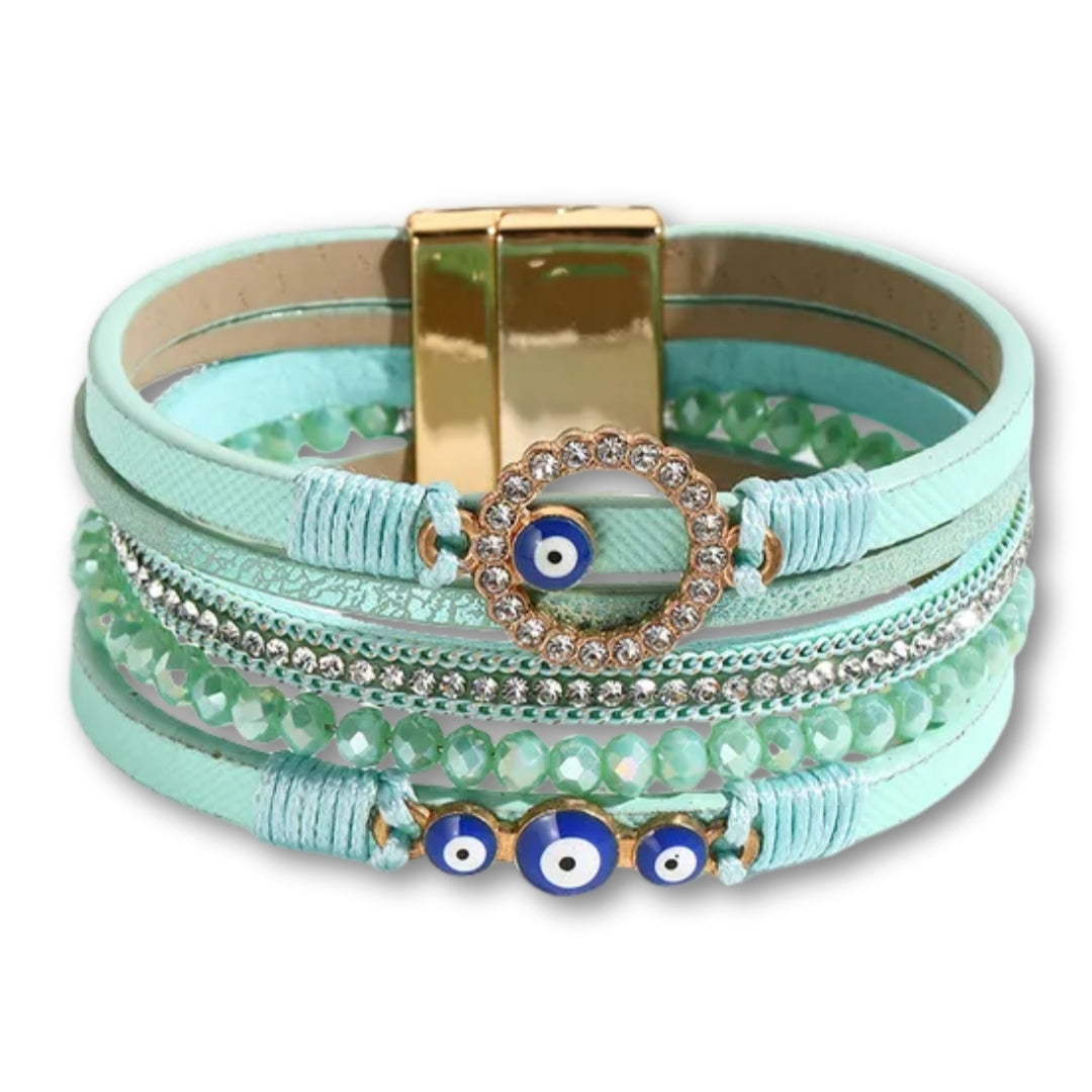 bracelet œil grec femme Turquoise