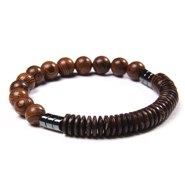 bracelet perle bois homme 17cm