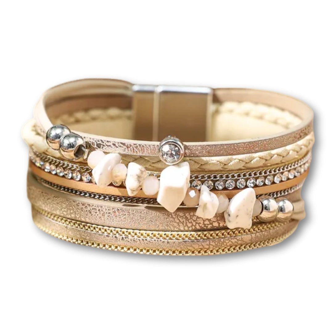 bracelet perle fantaisie femme Beige