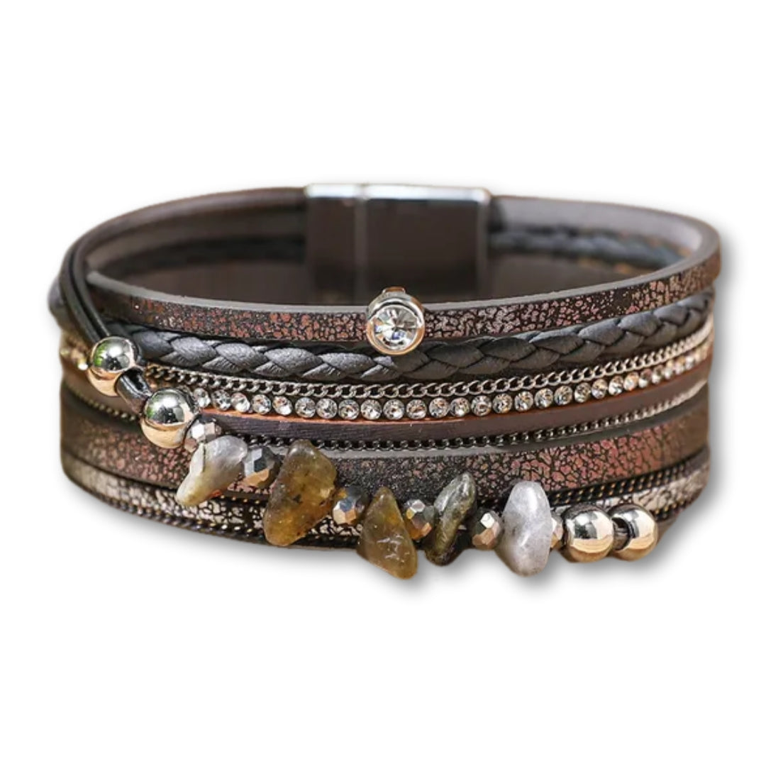 bracelet perle fantaisie femme Gris