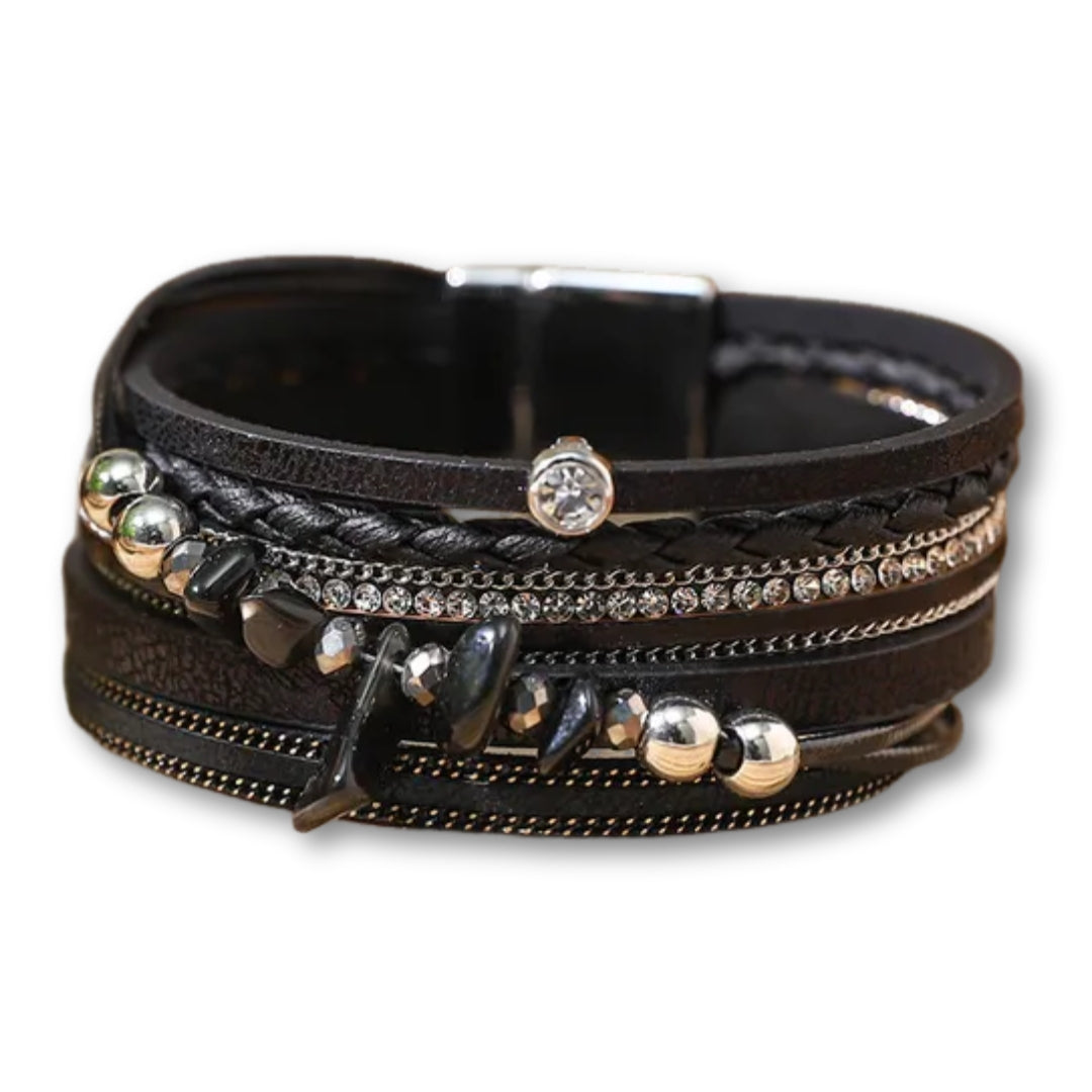 bracelet perle fantaisie femme Noir