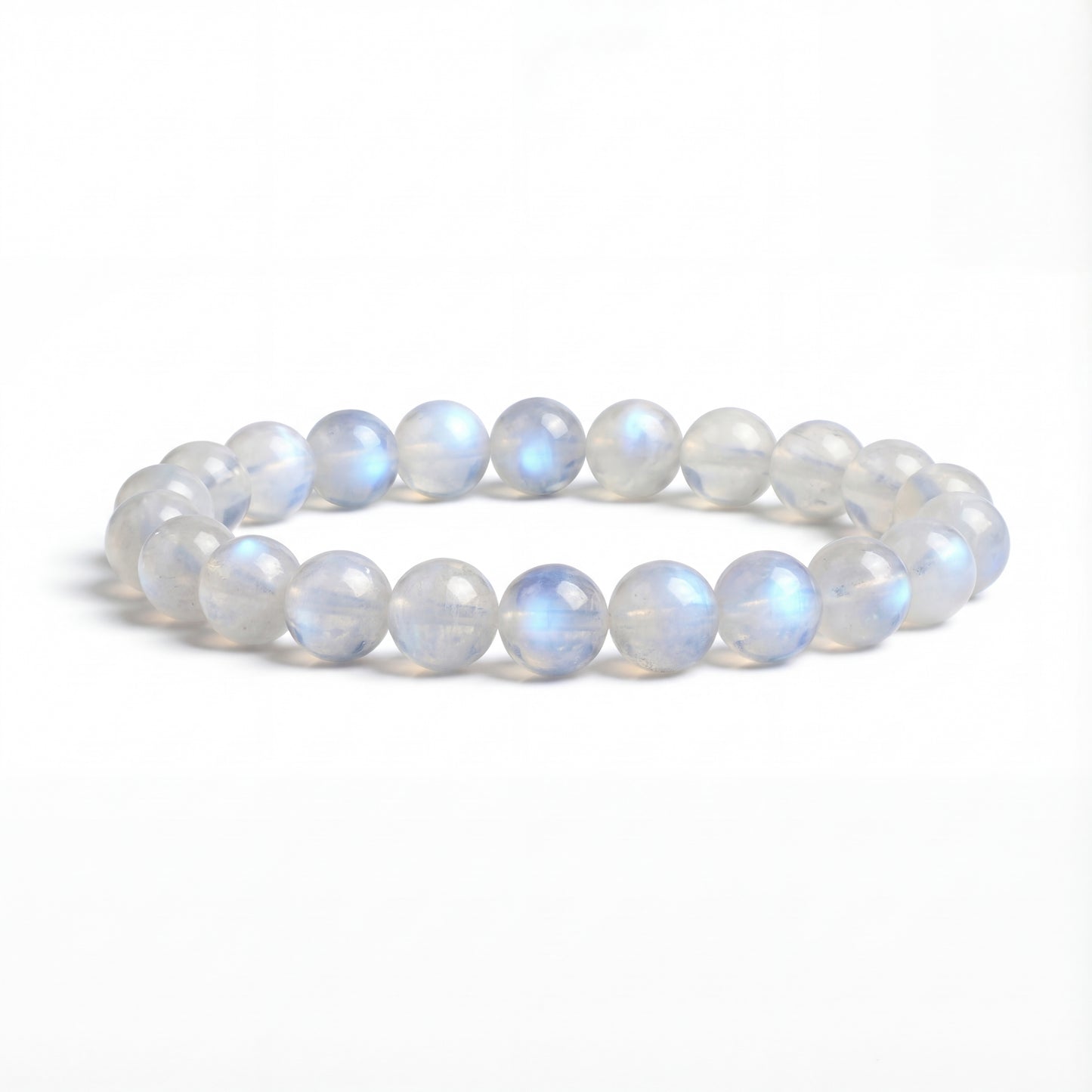 Bracelet Pierre de Lune Bleu 17cm / 6mm