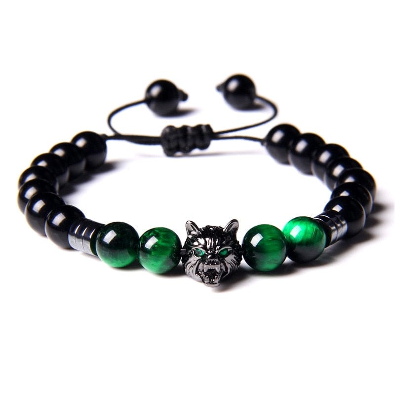Bracelet tete de loup Vert