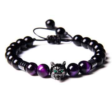 Bracelet tete de loup Violet