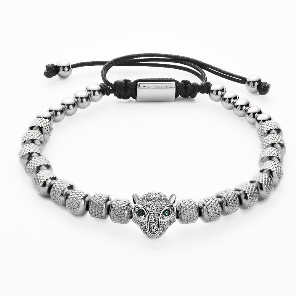 bracelet tete de panthere Argent