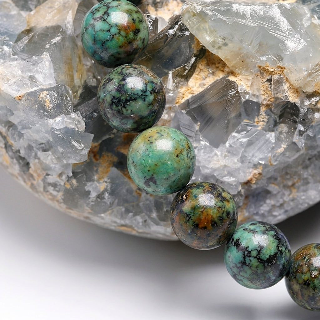 Bracelet Turquoise Africaine 6/8mm Pierre Naturelle | WristArt