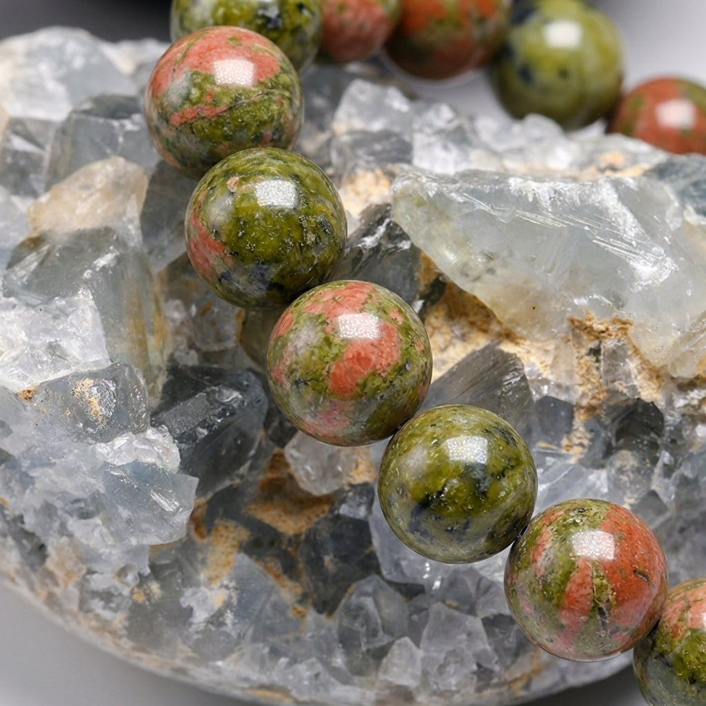 Bracelet Unakite 6/8mm Pierre Naturelle | WristArt