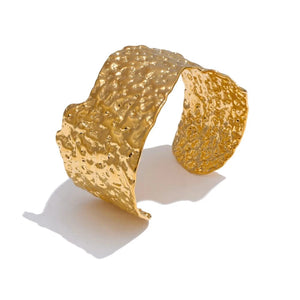 BraceletAcierDoréArtisanalFemmes Or