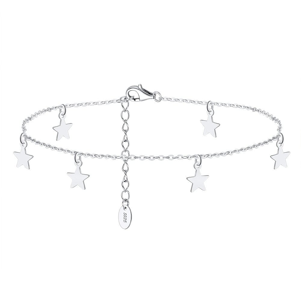 chaine de cheville etoile Argent