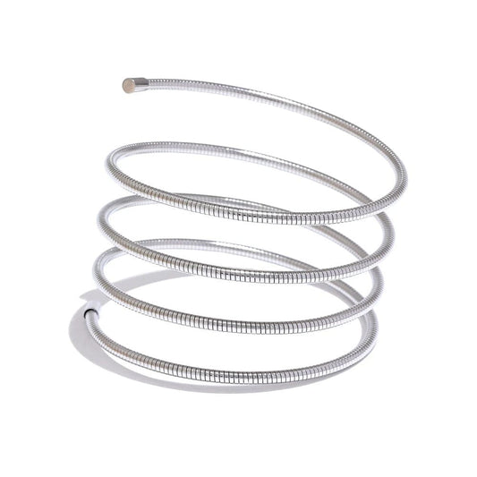 Yhpup-Bracelet de déclaration en acier inoxydable pour femme, bracelet en couches de métal, étanche, accessoires de bijoux Bergame, haute qualité Platine