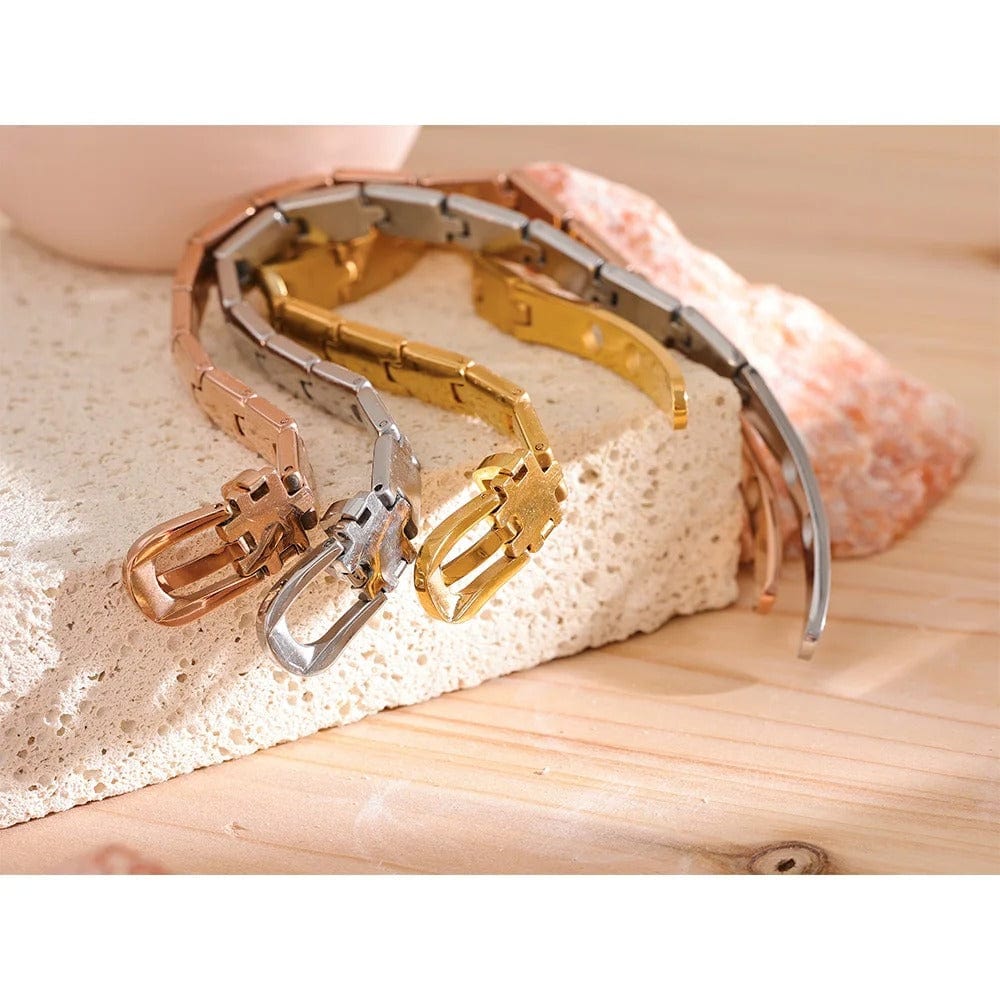 Yhpup-Bracelet en acier inoxydable Bergame JO3 pour hommes et femmes, bracelet cubain, métal de haute qualité, étanche, bijoux unisexes