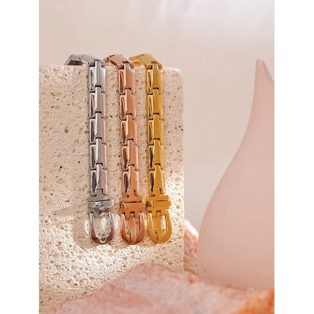 Yhpup-Bracelet en acier inoxydable Bergame JO3 pour hommes et femmes, bracelet cubain, métal de haute qualité, étanche, bijoux unisexes