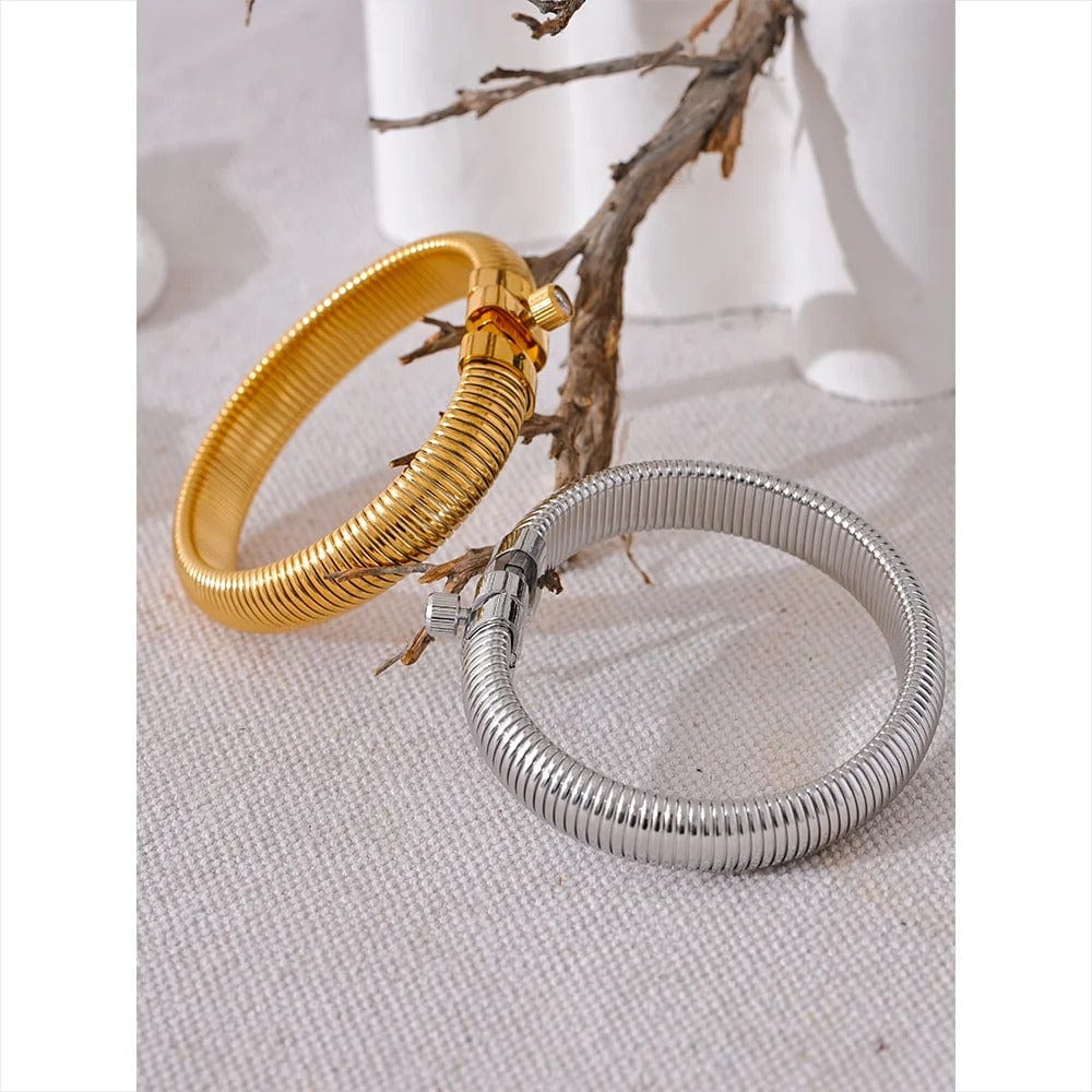 Yhpup-Bracelet en Acier Inoxydable pour Homme et Femme, Optique artificiel astique, Bracelet en Métal, Déclaration CZ, Mode Populaire, Bijoux Unisexes, Étanche
