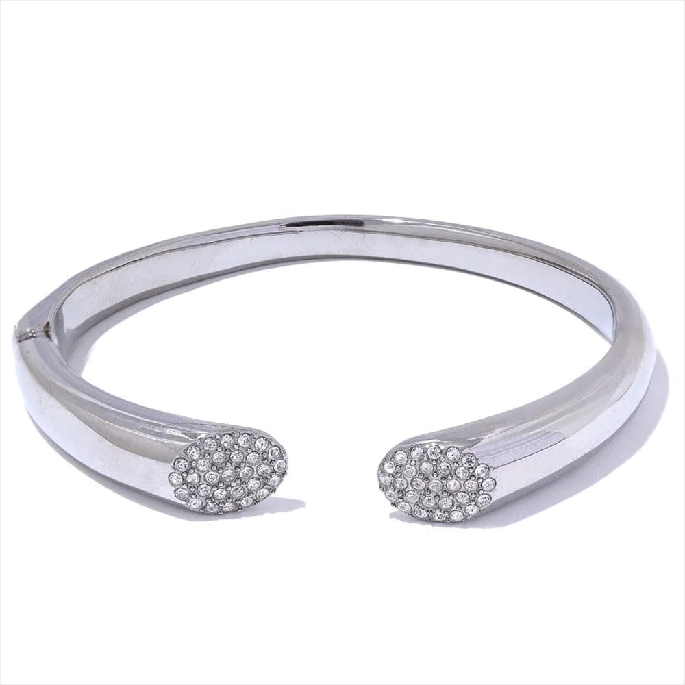 Yhpup-Bracelet ouvert en acier inoxydable pour femme, cubique, contre-indiqué, bijoux fantaisie, cadeau de luxe, haute qualité, ne se décolore jamais