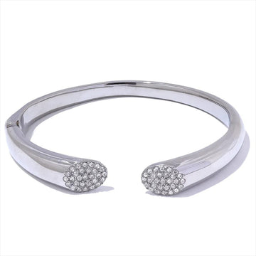 Yhpup-Bracelet ouvert en acier inoxydable pour femme, cubique, contre-indiqué, bijoux fantaisie, cadeau de luxe, haute qualité, ne se décolore jamais