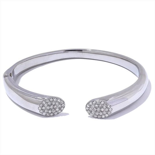 Yhpup-Bracelet ouvert en acier inoxydable pour femme, cubique, contre-indiqué, bijoux fantaisie, cadeau de luxe, haute qualité, ne se décolore jamais