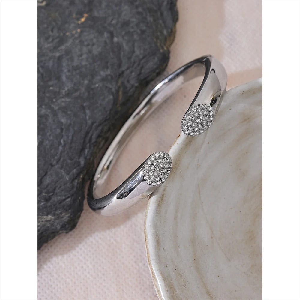 Yhpup-Bracelet ouvert en acier inoxydable pour femme, cubique, contre-indiqué, bijoux fantaisie, cadeau de luxe, haute qualité, ne se décolore jamais