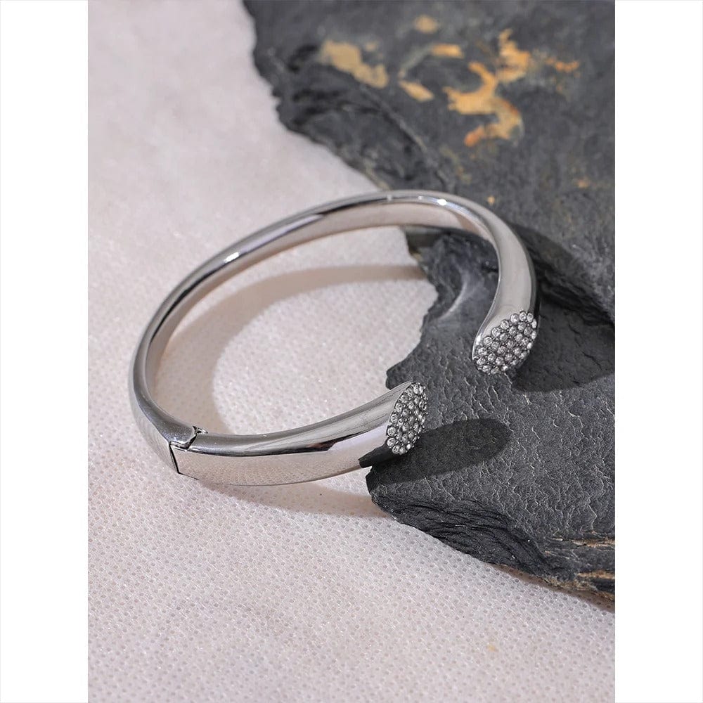 Yhpup-Bracelet ouvert en acier inoxydable pour femme, cubique, contre-indiqué, bijoux fantaisie, cadeau de luxe, haute qualité, ne se décolore jamais