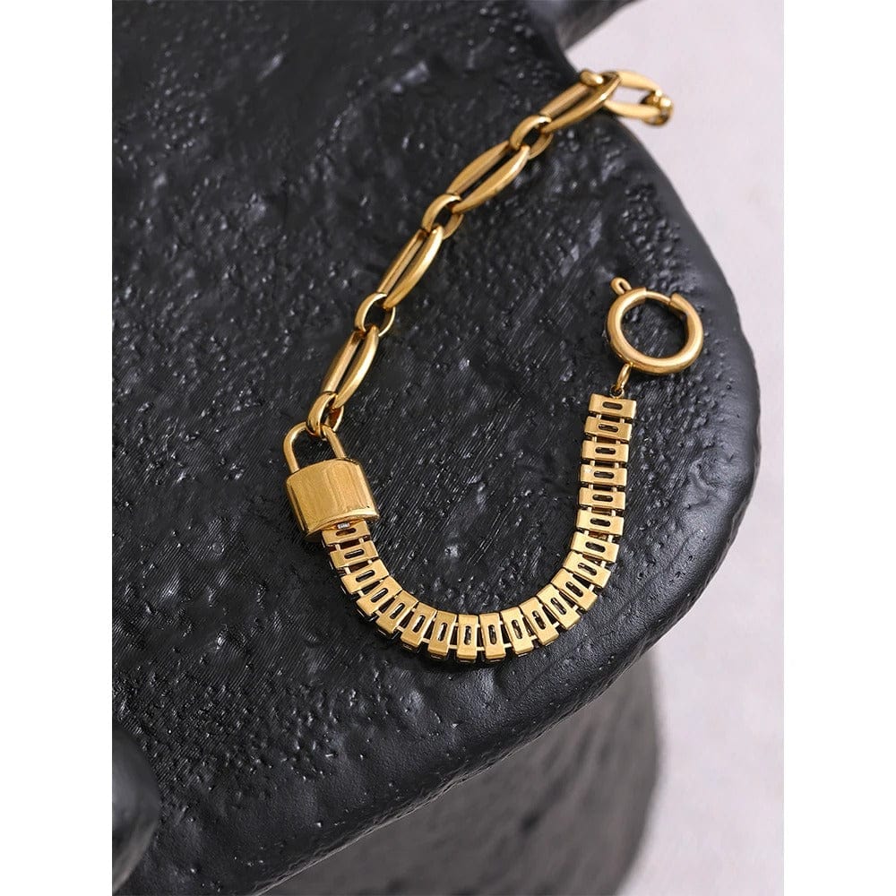 Yhpup – chaîne de verrouillage en métal étanche, zircone cubique scintillante, Bracelet en acier inoxydable, élégant, luxe, tendance, bijoux à la mode